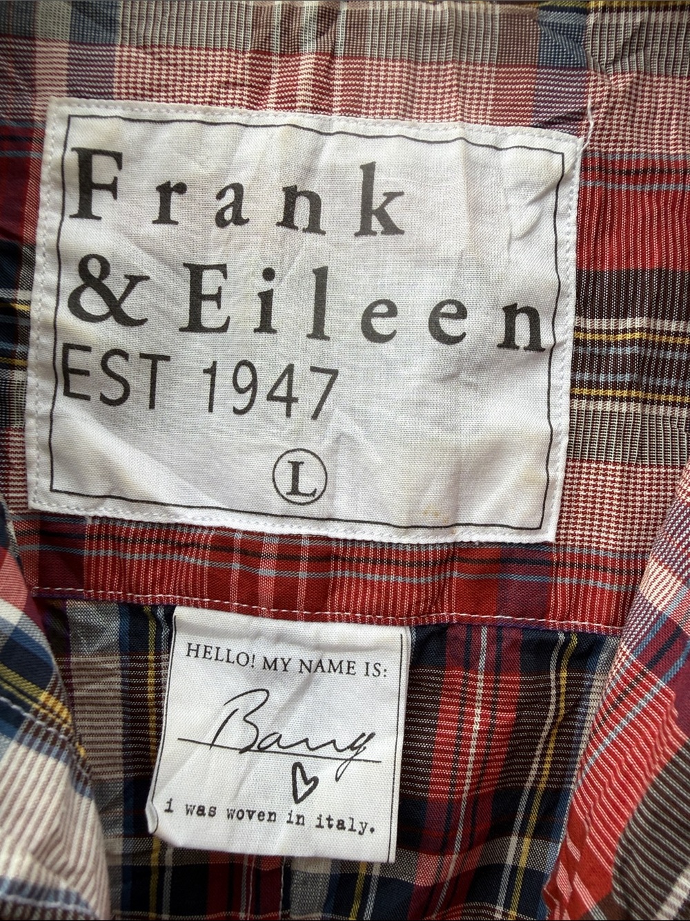 Frank & Eileen Barry Crinkle Cotton Shirt L - Picture 2 of 9